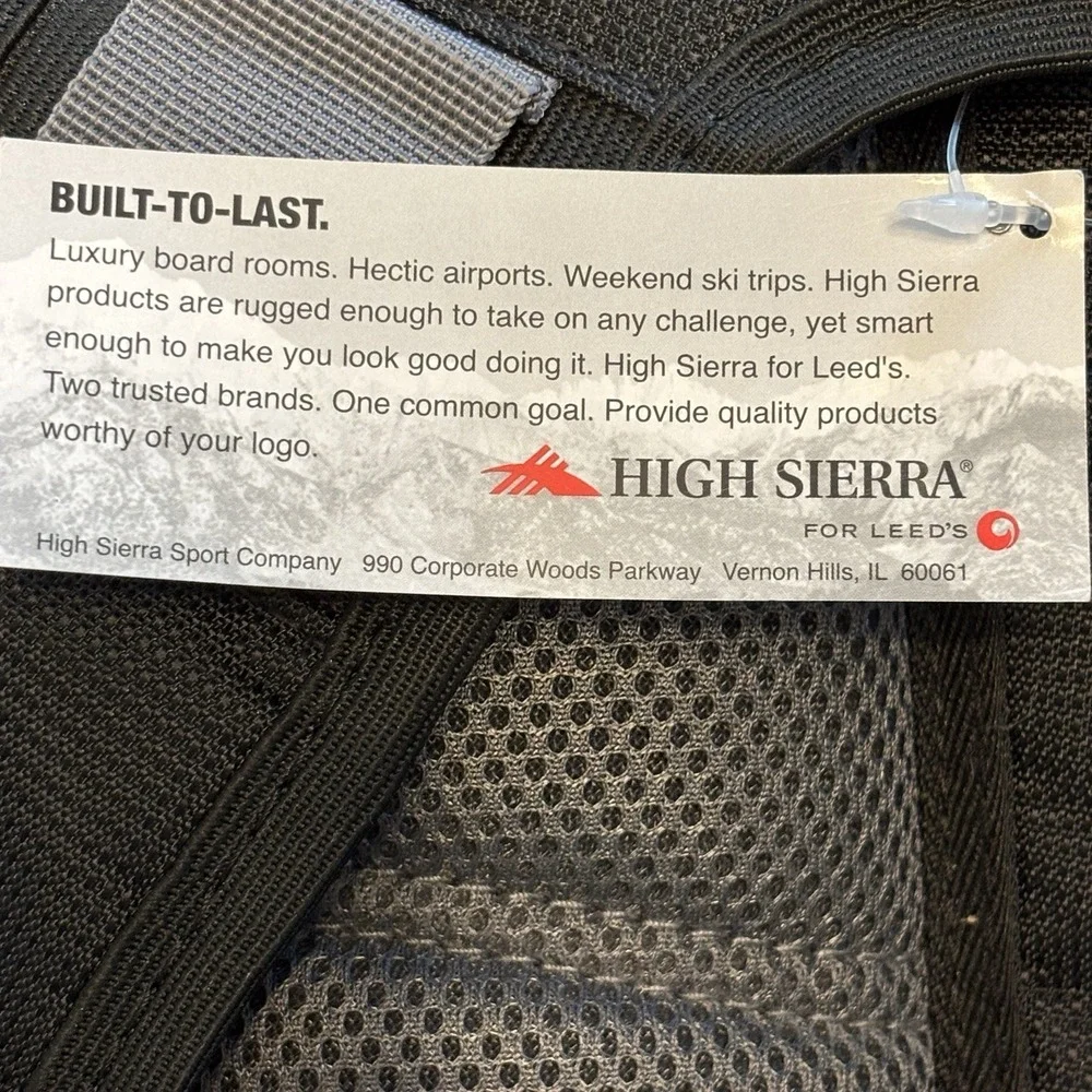 HIGH‎ SIERRA Oreo Backpack Black Suspension Strap System AirFlow – NWT